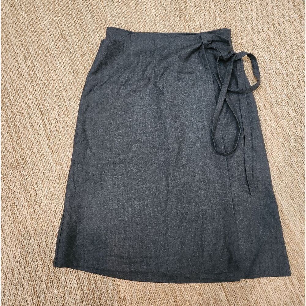 Weekend Max Mara Charcoal Wrap Midi Skirt Size 8